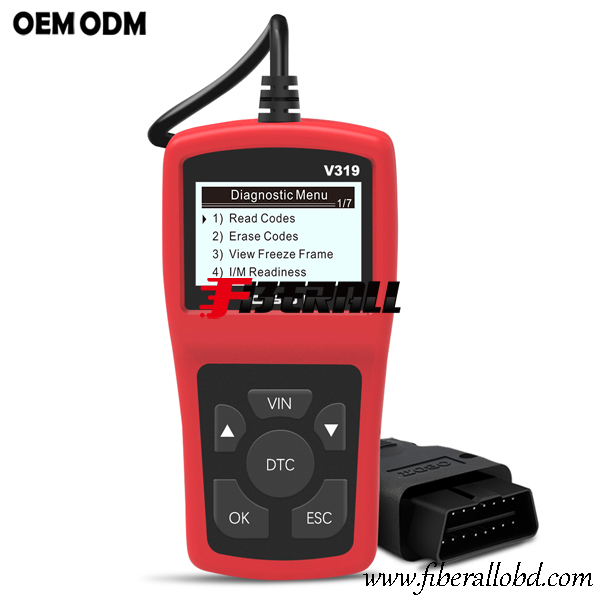 Strumento diagnostico palmare per controllo motore OBD-II e DLC per auto